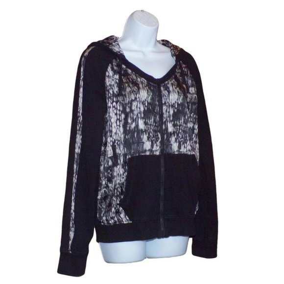 Blanc Noir Glam Silk Blend Full Zip Hoodie - Picture 4 of 10